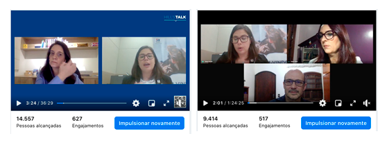 Exemplos de lives profissionais com médicos-veterinários.