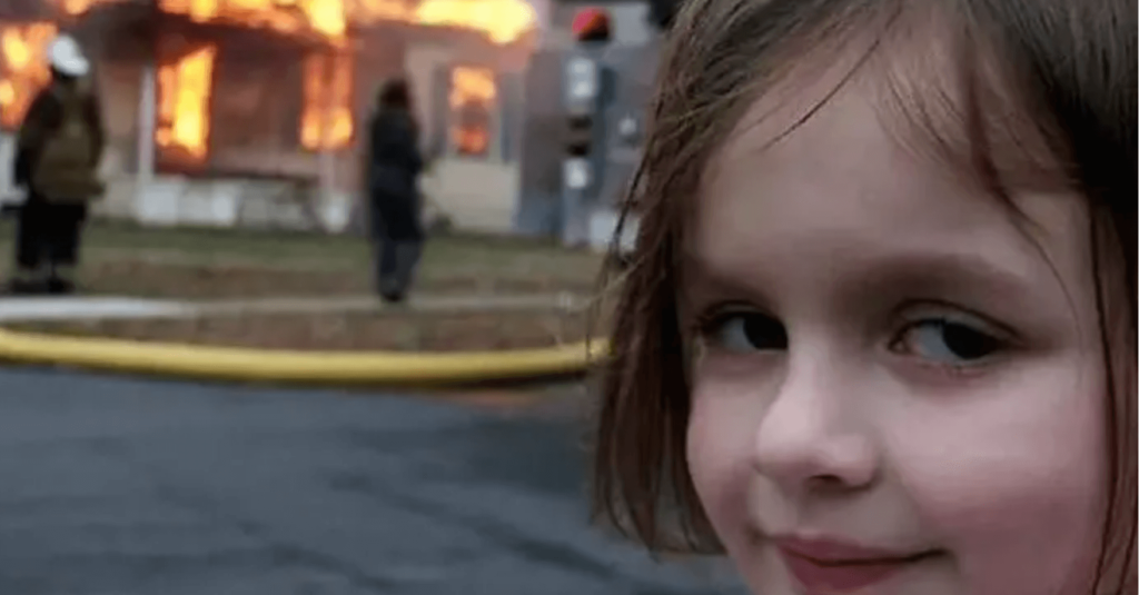 Meme Disaster Girl - família recebeu cerca de R$ 2,53 milhões pela ‘obra de arte’ (CNN)